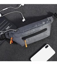 Generic Su Geçirmez Naylon Spor Kemer Crossbody Siyah Erkek Sırt Çantası