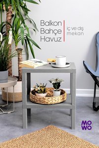 Mowo Home Dikdörtgen Plastik 29x38 cm Gri Kamp Sehpası