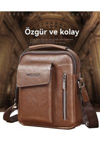 Eternal Luck Crossbody Doku Koyu Kahverengi Erkek Sırt Çantası