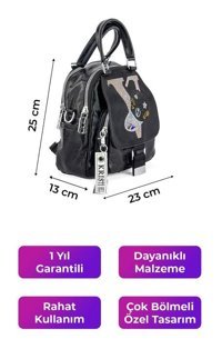 Kriste Bell Siyah 26374 Kadın Sırt Çantası