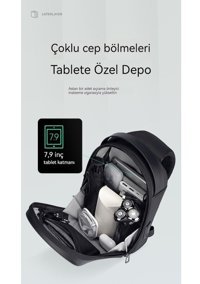 Alibeemark Ryden Sert Kabuklu Su Geçirmez Dan Askılı Usb Siyah Erkek Sırt Çantası