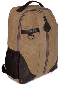 Deriend 9128 Canvas Su Geçirmez Kumaş Bej Erkek Sırt Çantası