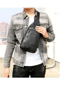 Eternal Luck Yeni Açık Usb Crossbody Siyah Erkek Sırt Çantası
