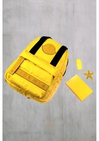 Gio&Mi Spor Pofuduk Paraşüt Puffy Kumaş Büyük Boy Sarı Kadın Sırt Çantası