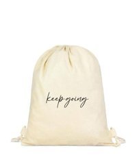 Tabby Design Keep Going Motto Baskılı Büzgülü Krem Kadın Sırt Çantası