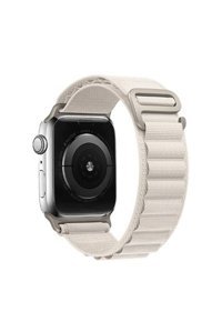 W Wopiece 1-2-3-4-5-6-7-8-Se-Ultra Hasır 42-44-45-49 mm Yetişkin Akıllı Saat Kordonu Beyaz