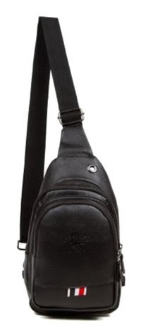 Newish Polo Body Bag Çapraz Suni Deri 1064 Siyah Erkek Sırt Çantası