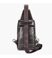 Laoshızı Hakiki Deri Moda Crossbody Koyu Kahverengi Erkek Sırt Çantası