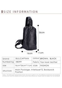 Bull Captan Deri Crossbody Siyah Erkek Sırt Çantası