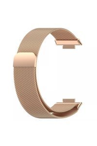 Tagomoon Watch fit 2 Hasır Metal Yetişkin Akıllı Saat Kordonu Pembe
