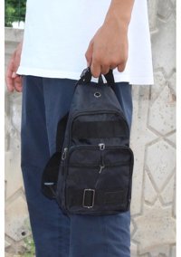Bluefeet Svt Sv11 Su Geçirmez Kanvas Body Bag Siyah Erkek Sırt Çantası