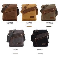 Augur 9088 Vintage Kanvas Çapraz Siyah Erkek Sırt Çantası
