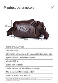 Bull Captan Yatay Çapraz Kahverengi Erkek Sırt Çantası