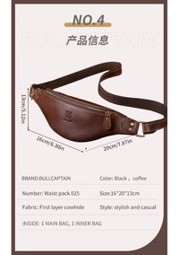Bull Captan Hakiki Deri Crossbody Kahverengi Erkek Sırt Çantası
