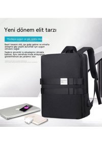 Haiyaao Mab02 Büyük Kapasiteli Siyah Erkek Sırt Çantası