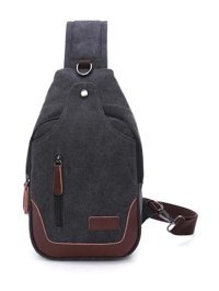 Zuolunduo Moda Kanvas Çapraz Askı Siyah Erkek Sırt Çantası