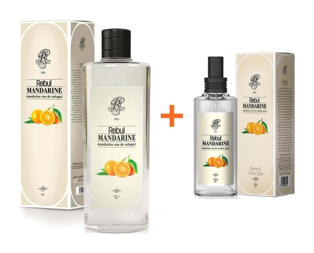 Rebul Mandarin Cam Şişe Sprey Kolonya 270 ml + 100 ml