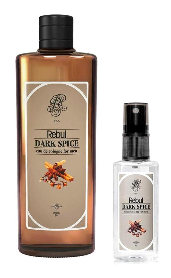 Rebul Dark Spice Cam Şişe Sprey Kolonya 270 ml + 50 ml