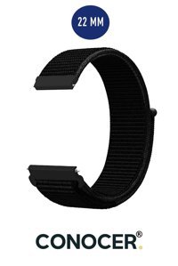 Conocer Honor Magic Watch 2-Watch Gt-Gt2-Gt3-Gt2 Pro-Gt 3 Pro- Hasır Dokuma 46 mm Yetişkin Akıllı Saat Kordonu Siyah