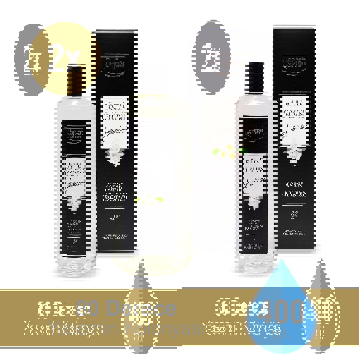 Deep Fresh Yasemin Cam Şişe Kolonya 2x400 ml