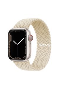 Shinytech Örgülü Esnek 42-44-45-49 mm Yetişkin Akıllı Saat Kordonu Bej