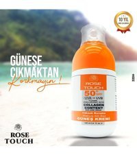 Rose Touch Renksiz 50 Faktör İçin Leke Karşıtı Nemlendirici Suya Dayanıklı Yüz Güneş Kremi 100 ml