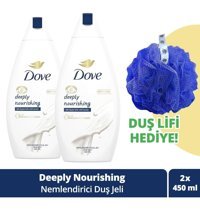 Dove Sütlü Duş Jeli 2x450 ml + Duş Lifi Hediyeli