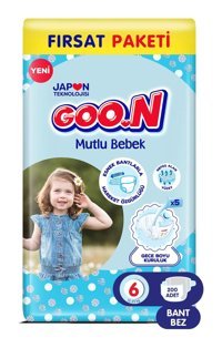 Goo.n Fırsat Paketi 6 Numara Cırtlı Bebek Bezi 200 Adet