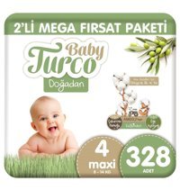 Baby Turco Doğadan Maxi 4 Numara Organik Cırtlı Bebek Bezi 328 Adet