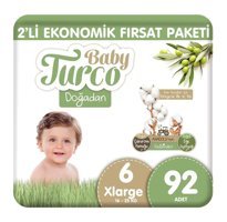 Baby Turco Doğadan 6 Numara Organik Cırtlı Bebek Bezi 92 Adet