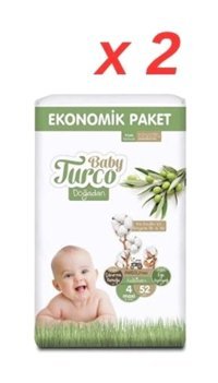 Baby Turco Eco Maxi 4 Numara Organik Cırtlı Bebek Bezi 52 Adet