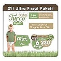 Baby Turco Doğadan 6 Numara Organik Külot Bebek Bezi 230 Adet