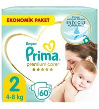 Prima Sızdırmaz 2 Numara Organik Cırtlı Bebek Bezi 60 Adet