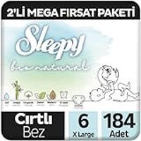 Sleepy Bio Natural XL Beden Organik Cırtlı Bebek Bezi 184 Adet