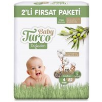 Baby Turco Doğadan Maxi 4 Numara Organik Bantlı Bebek Bezi 82 Adet