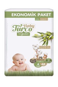 Baby Turco Ekonomik Paket 4 numara Organik Bantlı Bebek Bezi 48 Adet