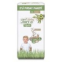 Baby Turco Doğadan 7 Numara Organik Cırtlı Bebek Bezi 40 Adet