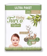 Baby Turco Ultra Fırsat 5 Numara Organik Cırtlı Bebek Bezi 80 Adet