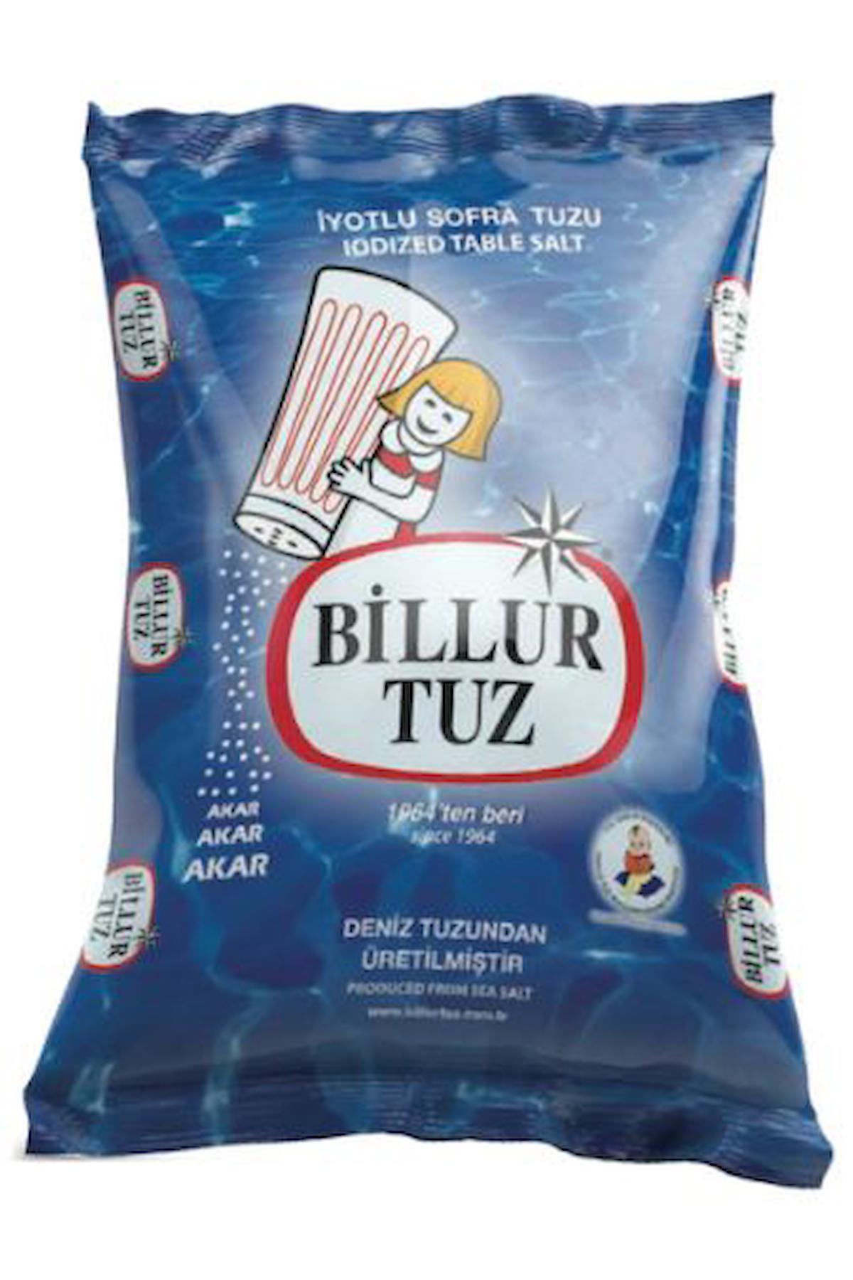 Billur İyotlu Sofra Tuz Paket 2x1 kg