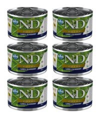 N&d Prime Kuzu - Yaban Mersinli Kıyılmış Yaş Köpek Maması 140 gr 6'lı