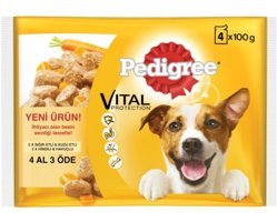 Pedigree Vital Protection Havuçlu - Sığır Eti Parça Etli Yaş Köpek Maması 100 gr 13'lü