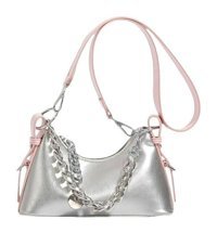 Magideal Suntek İşe Gidip Gelmek Için Şık Kadın Omuz Çantası Gümüş