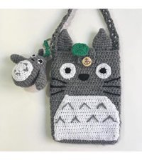 Ya Da Tasarım Totoro Ve Süsü Kadın Omuz Çantası Gri
