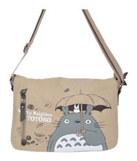 Jzcat Anime Totoro Tomb Raider Pamuk Yıkanmış Kanvas Kadın Omuz Çantası Gri