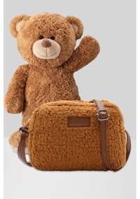 Nothing Kürklü Peluş Mini Urban Kadın Omuz Çantası Taba