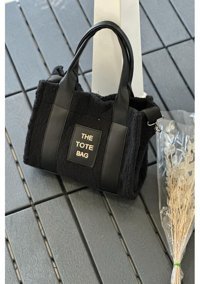 La'Graccio Paris Kürklü Tote Bag Kadın Omuz Çantası Siyah
