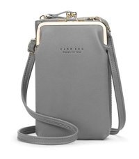 Sones H2105 Çok Fonksiyonlu Düz Dokuma Mini Messenger Kadın Omuz Çantası Gri