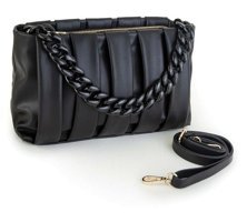 Çlk Accessories Zincirli Soft Büzgü Deri Tr1218 Kadın Omuz Çantası Siyah