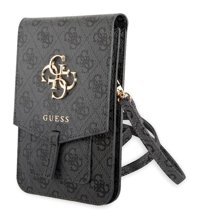 Guess Orjinal Lisanslı Mıknatıs Kapaklı 4G Desen 4G Logolu 5 Hazneli Kadın Omuz Çantası Gri