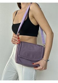 Takmoda Su Geçirmez Kumaş Kadın Omuz Çantası Lila